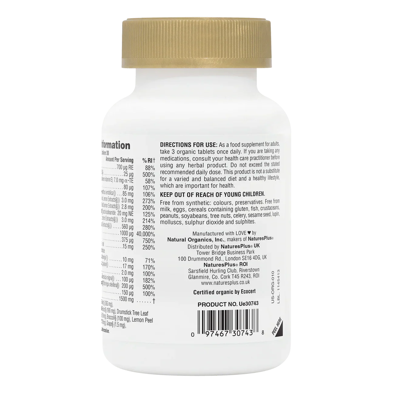 Natures Plus Source Of Life Garden Organic Womens Multi 90 Tablets