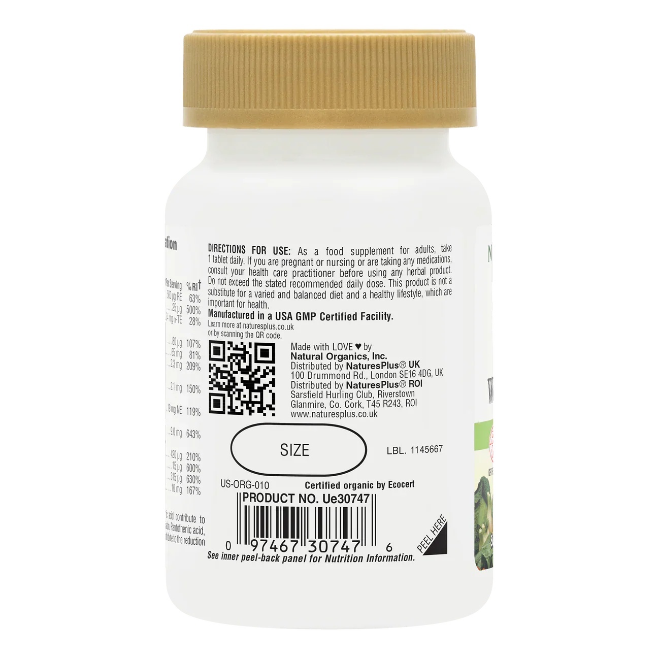Natures Plus Source Of Life Garden Organic Womens Daily 30 Tablets