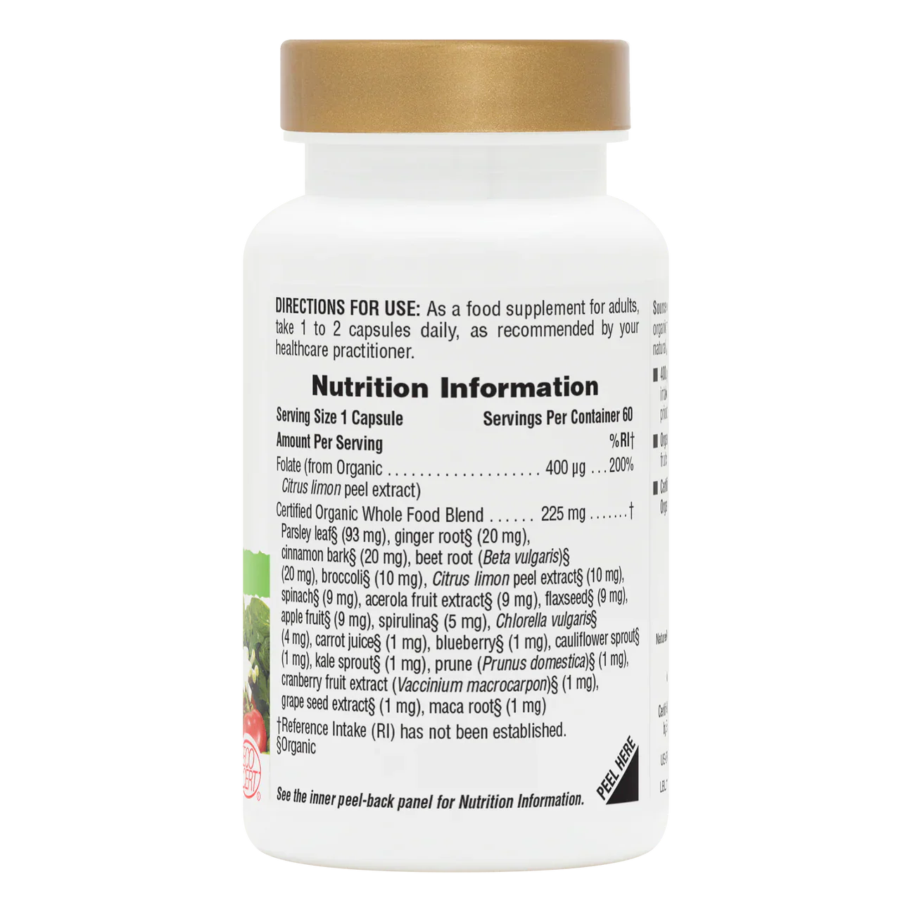 Natures Plus Source Of Life Garden Organic Folate 60 Capsules