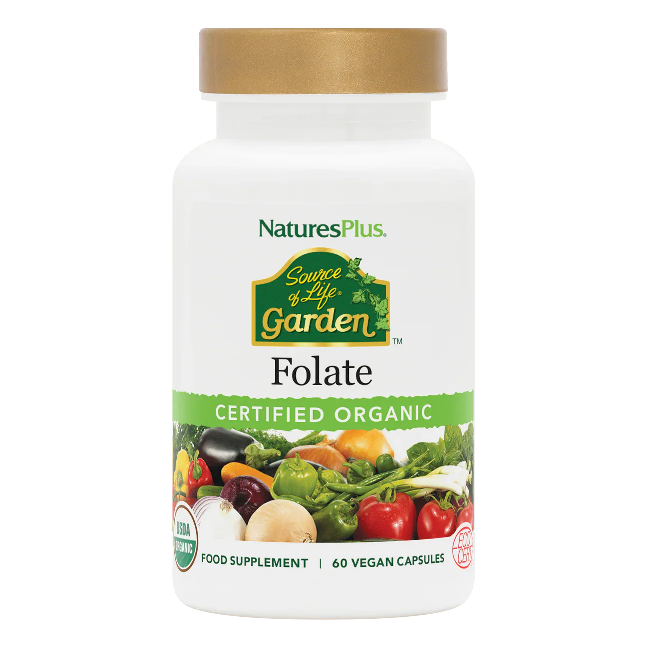 Natures Plus Source Of Life Garden Organic Folate 60 Capsules