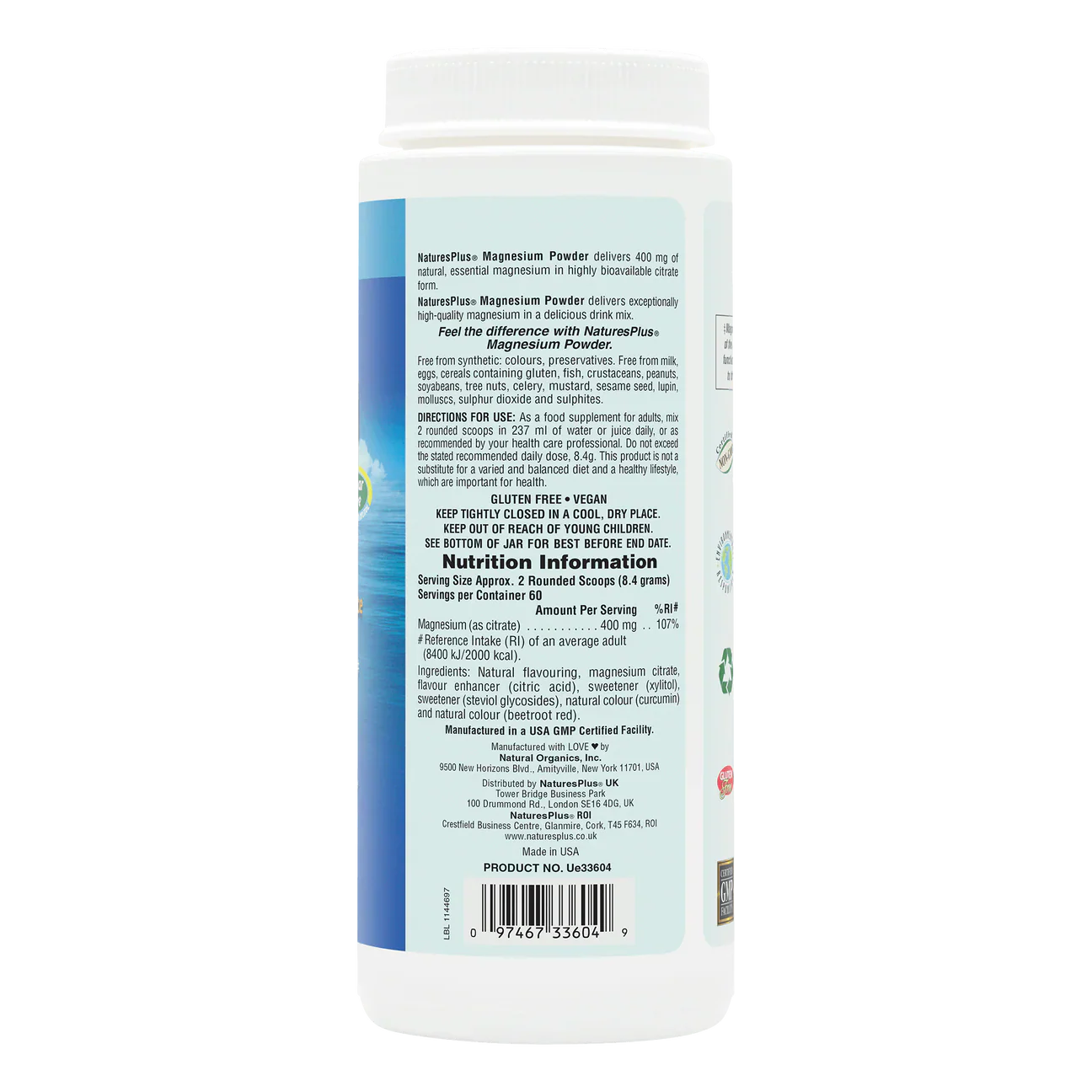 Natures Plus Orange Magnesium Powder 504g