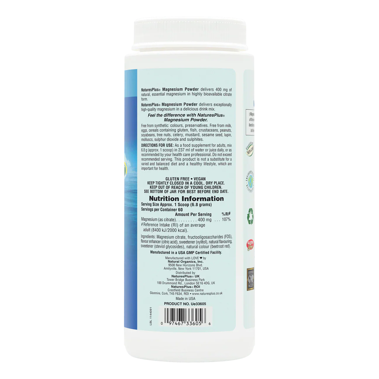 Natures Plus Pink Lemonade Magnesium Powder 408g