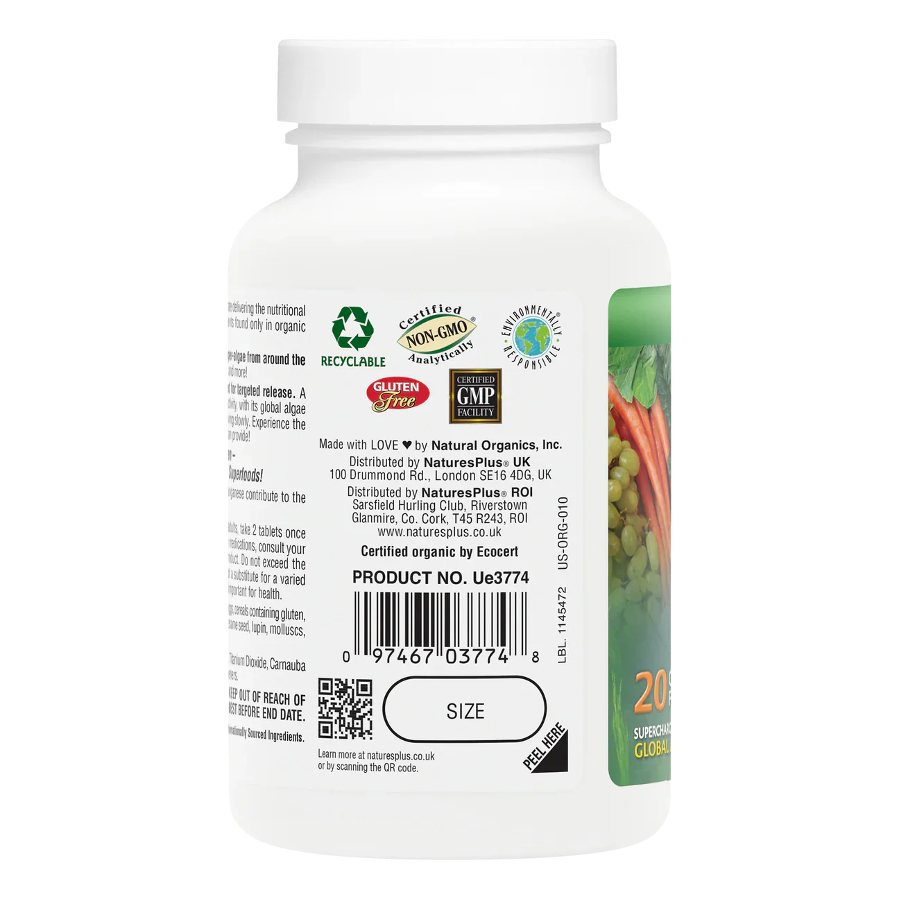 Natures Plus Ultra Juice Green Organic Bilayer 90 Tablets