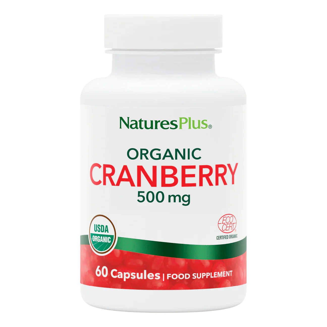 Natures Plus Cranberry 500mg Organic 60 Capsules