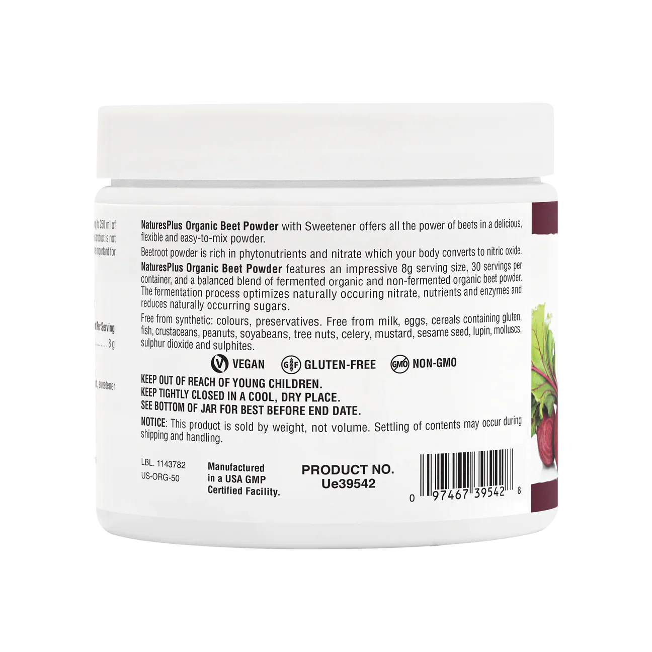 Natures Plus Beet Organic Powder 240g