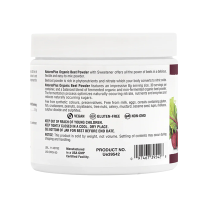 Natures Plus Beet Organic Powder 240g