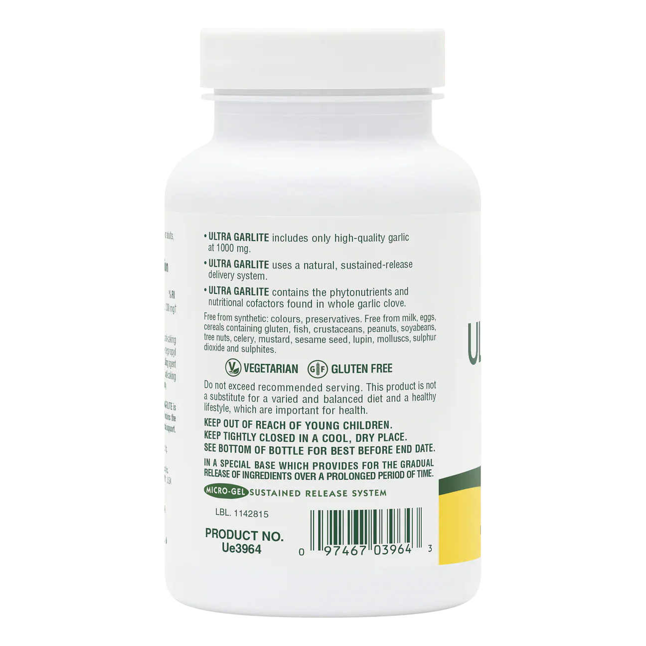 Natures Plus Ultra Garlite 1000mg Sustained Release 90 Tablets