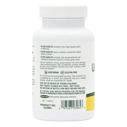 Natures Plus Ultra Garlite 1000mg Sustained Release 90 Tablets