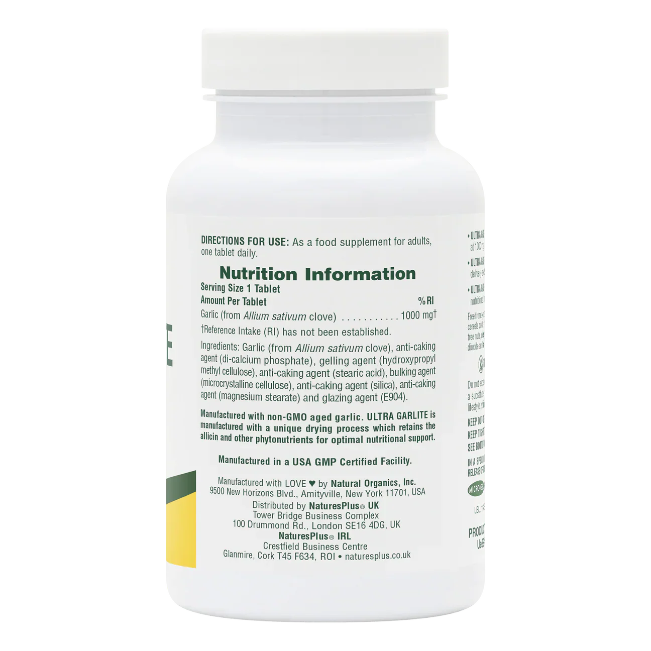 Natures Plus Ultra Garlite 1000mg Sustained Release 90 Tablets