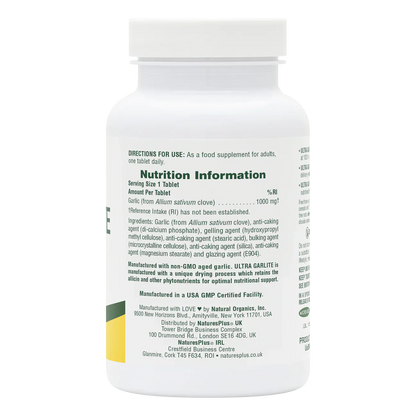 Natures Plus Ultra Garlite 1000mg Sustained Release 90 Tablets