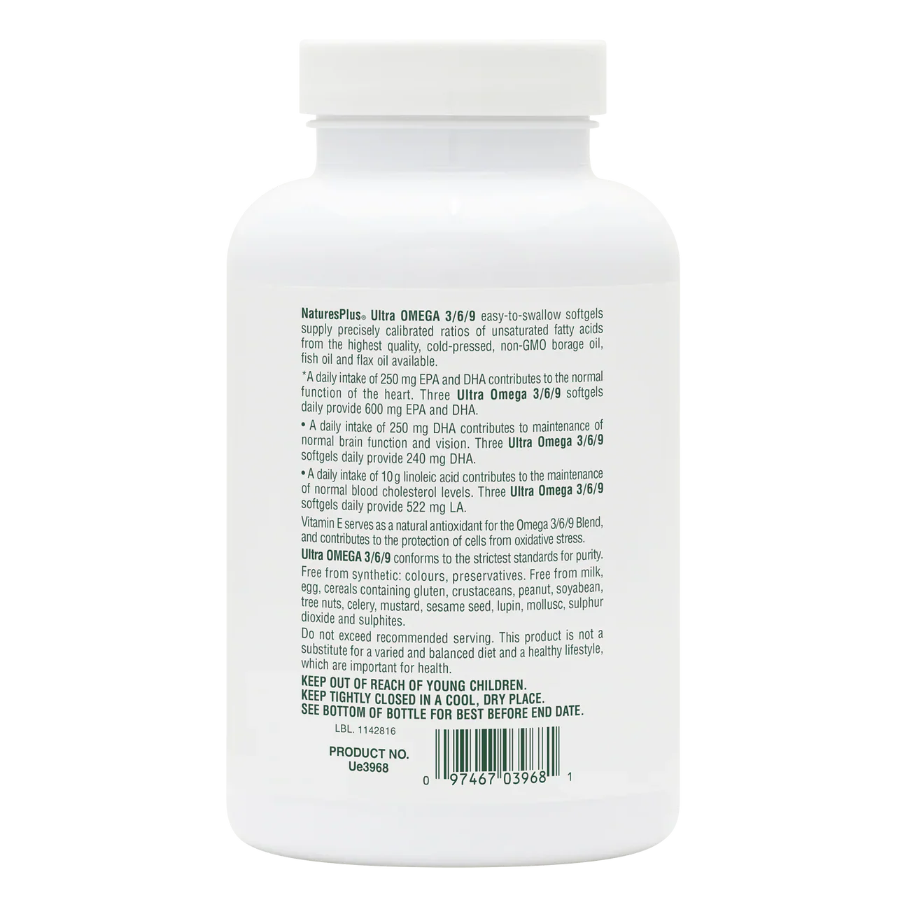 Natures Plus Ultra Omega 3/6/9 1200mg 90 Softgels
