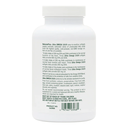 Natures Plus Ultra Omega 3/6/9 1200mg 90 Softgels