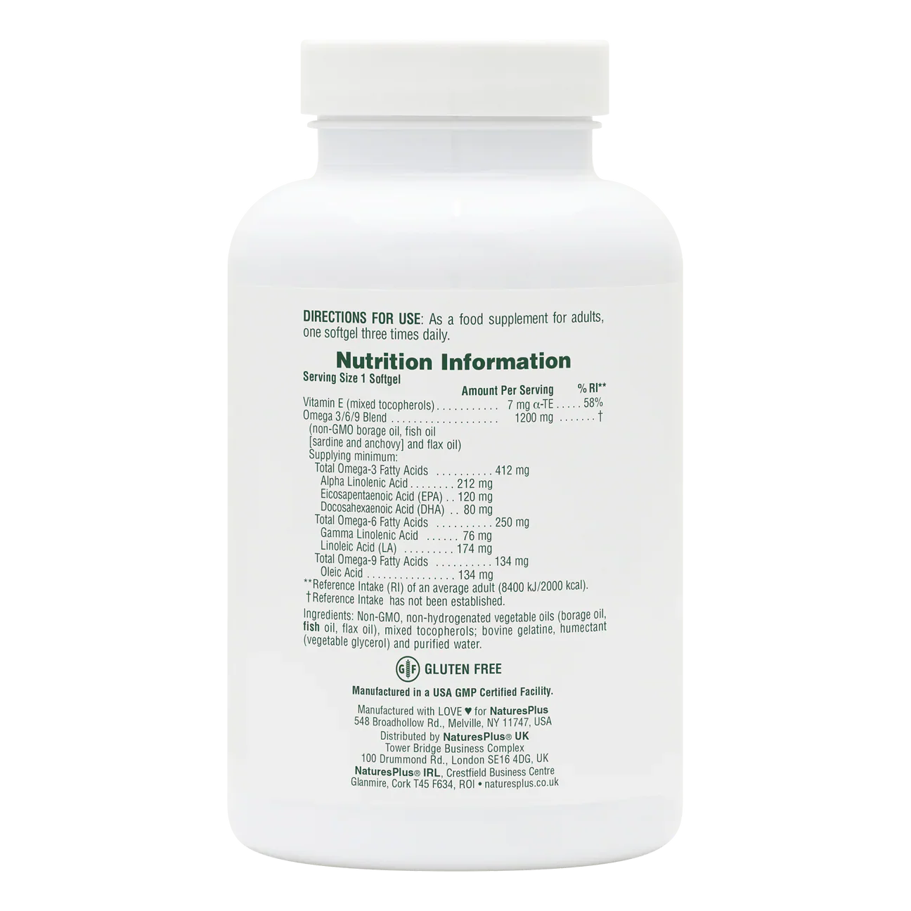 Natures Plus Ultra Omega 3/6/9 1200mg 90 Softgels
