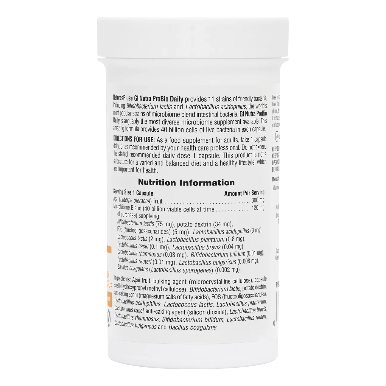 Natures Plus Gi Nutra Pro-Bio Daily 30 Capsules
