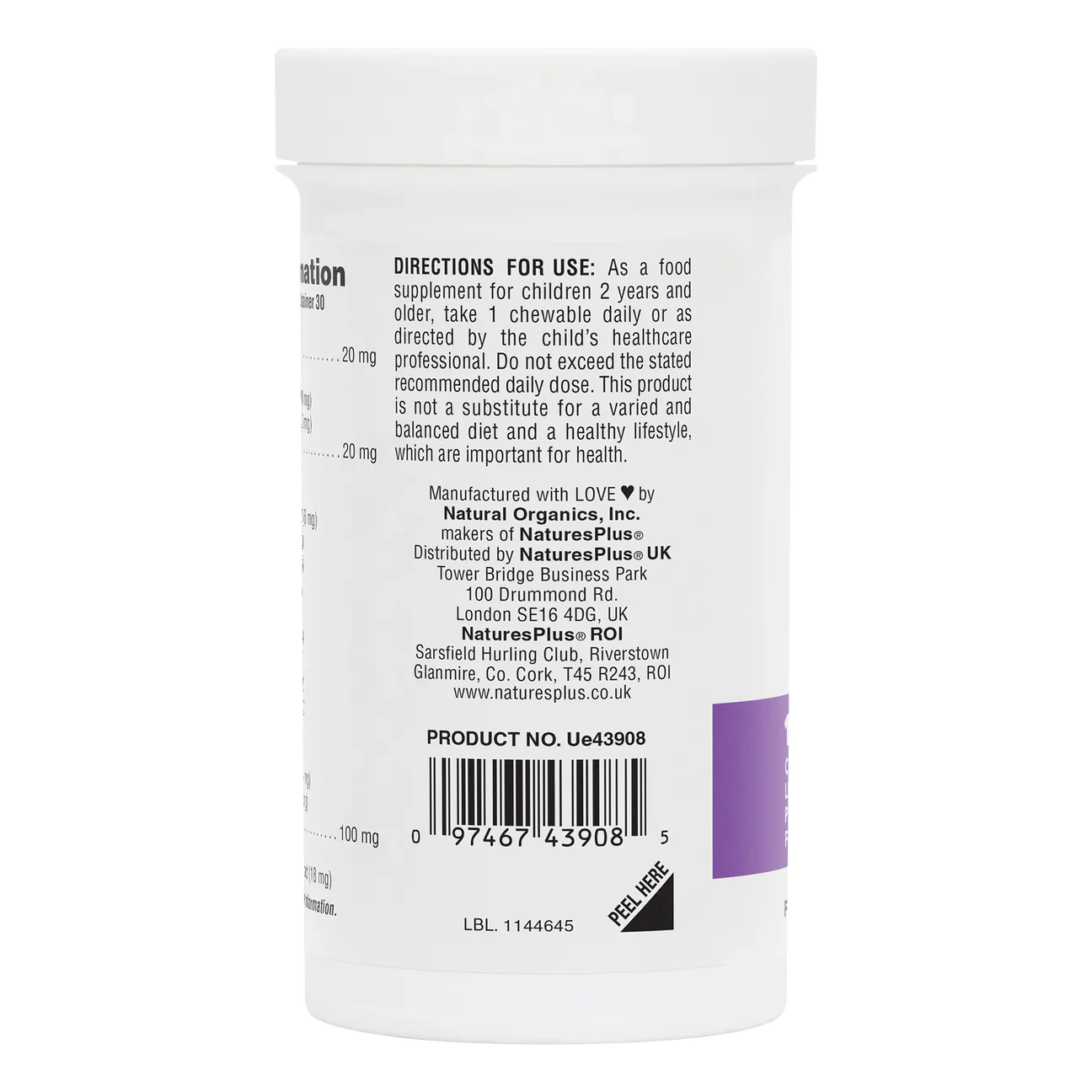 Natures Plus Gi Nutra Pro-Bio Kids Bilayer 30 Chew