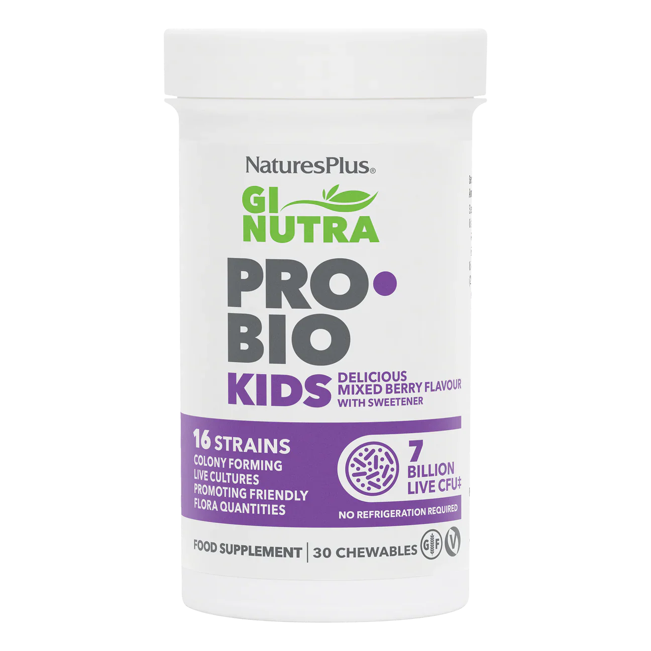 Natures Plus Gi Nutra Pro-Bio Kids Bilayer 30 Chew