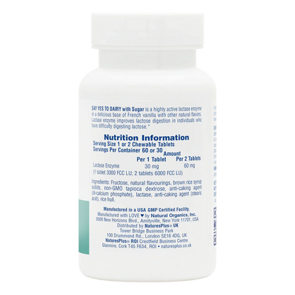 Natures Plus Say Yes To Dairy 60 Chewables
