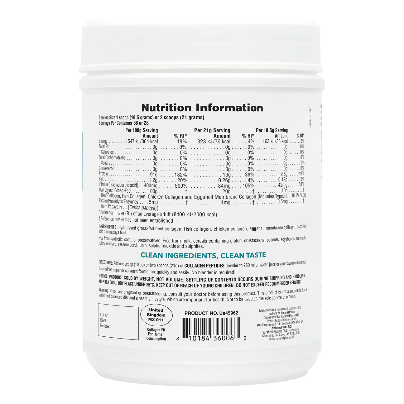Natures Plus Collagen Peptides Powder