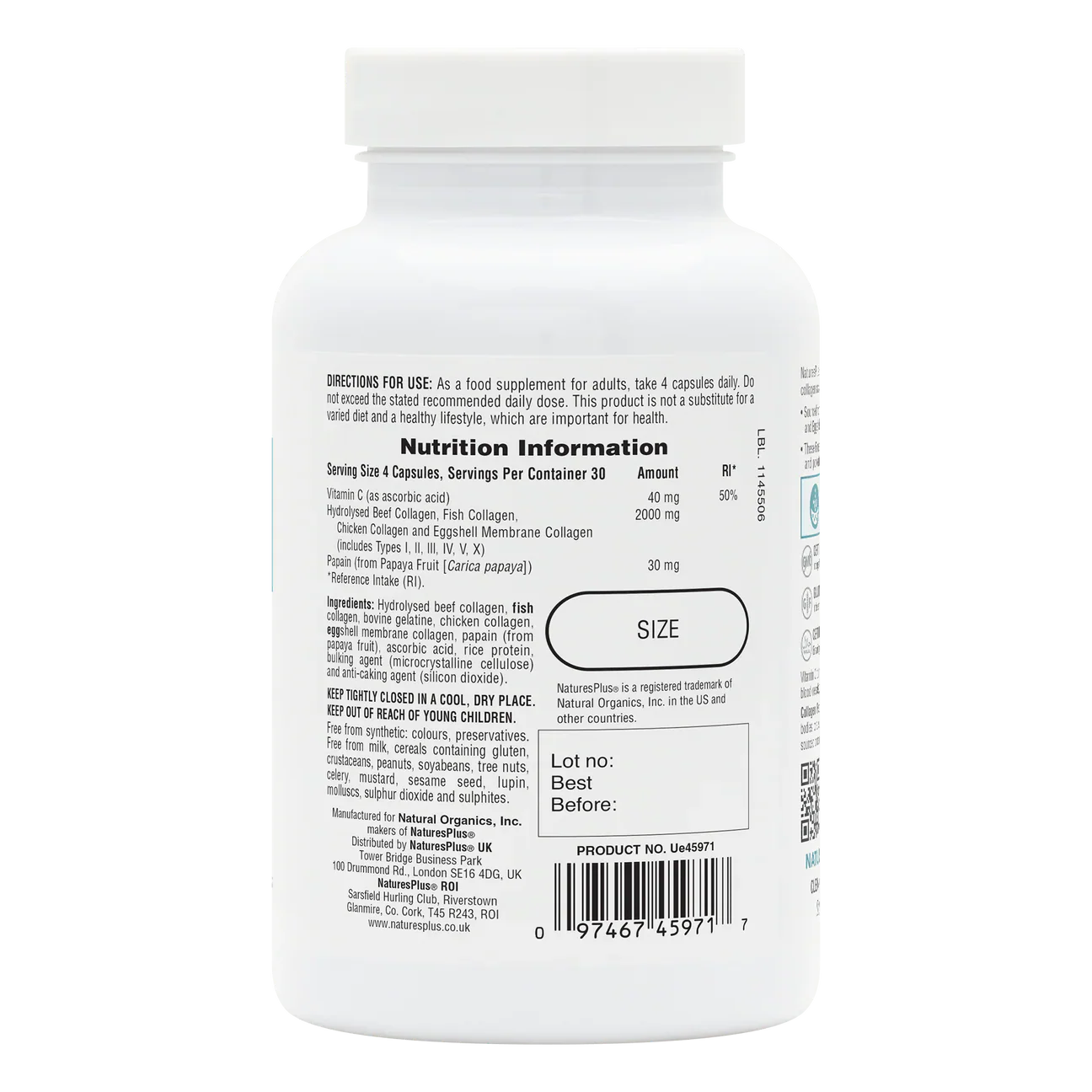 Natures Plus Collagen 120 Capsules