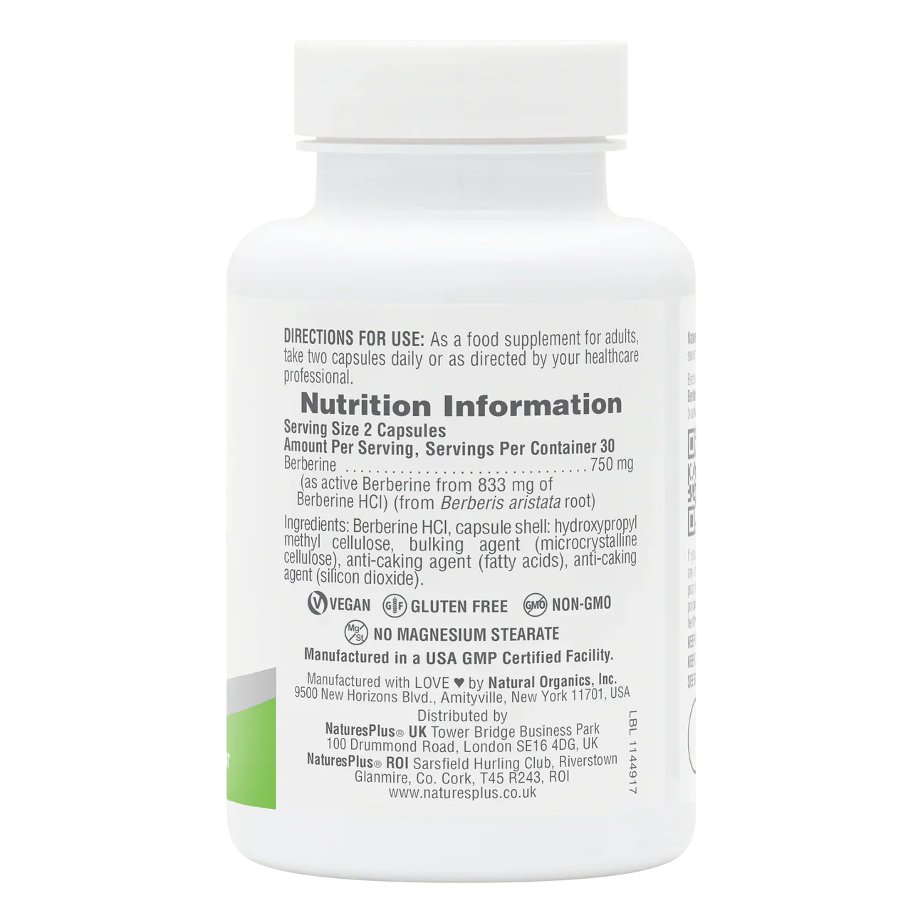 Natures Plus Berberine 750mg 60 Capsules
