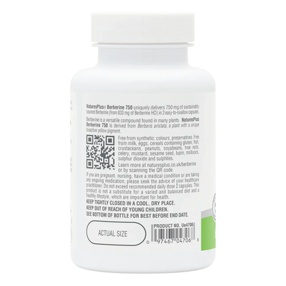Natures Plus Berberine 750mg 60 Capsules