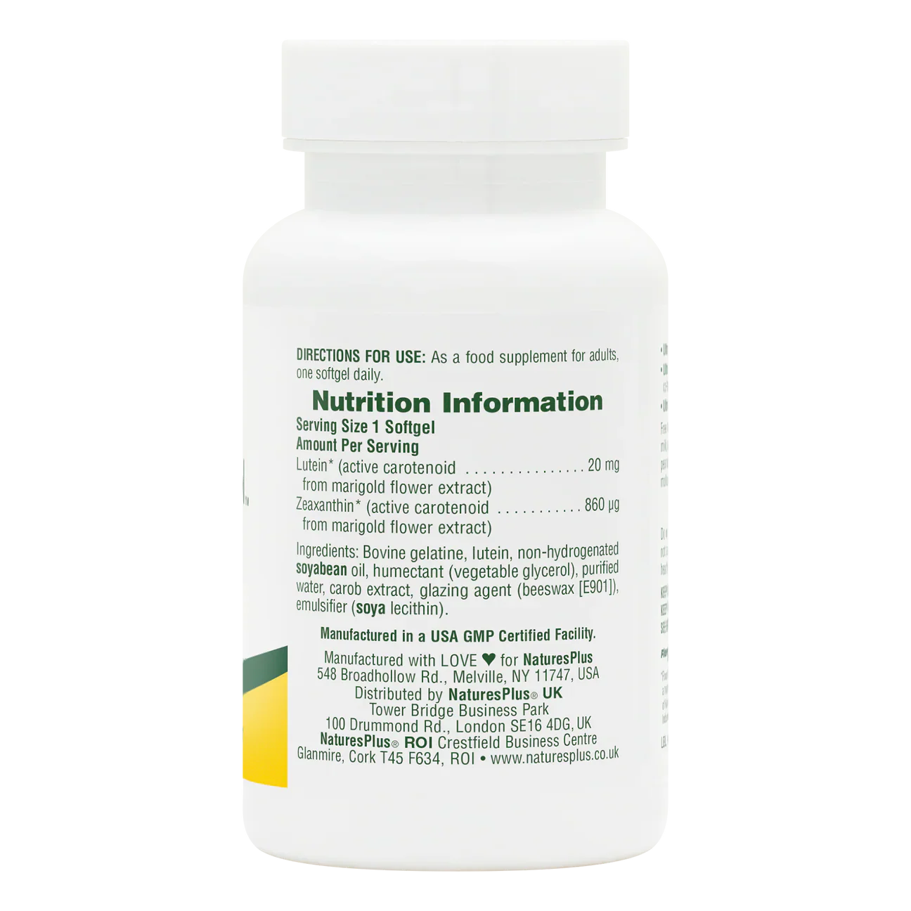 Natures Plus Ultra Lutein 20mg 60 Softgels