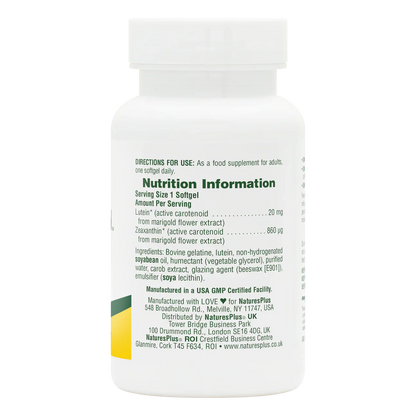 Natures Plus Ultra Lutein 20mg 60 Softgels