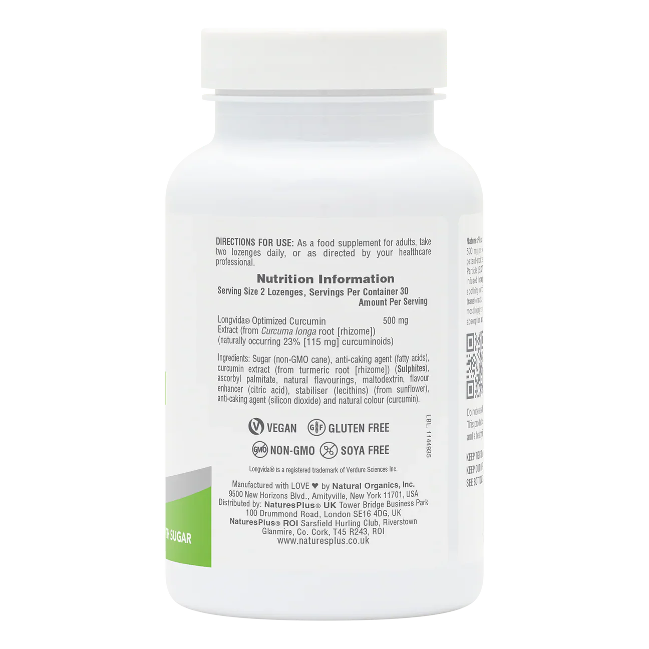 Natures Plus Curcumin 500mg 60 Lozenges