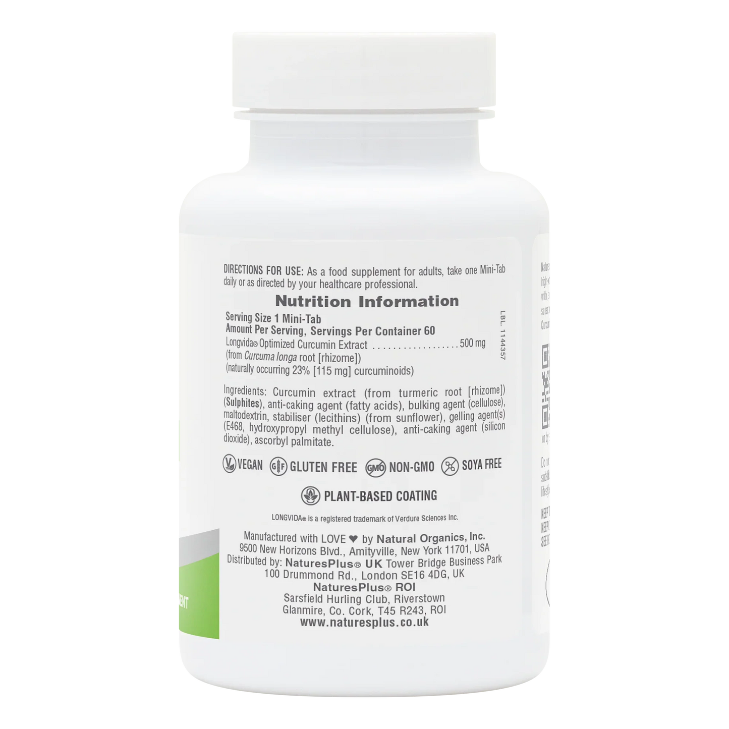 Natures Plus Curcumin 500mg  60 Mini-Tablets