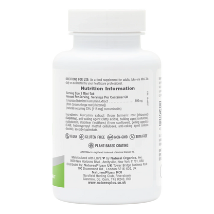 Natures Plus Curcumin 500mg  60 Mini-Tablets