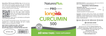Natures Plus Curcumin 500mg  60 Mini-Tablets