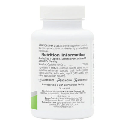 Natures Plus Nac 600mg 60 Capsules