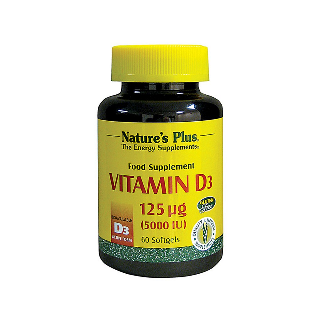 Nature's Plus Vitamin D3 125ug (5000IU) 60 Softgels