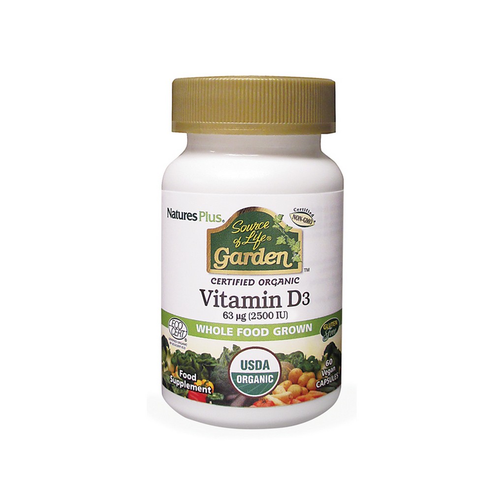 Nature's Plus Source Of Life Garden Organic Vitamin D3 2500IU 60 Capsules