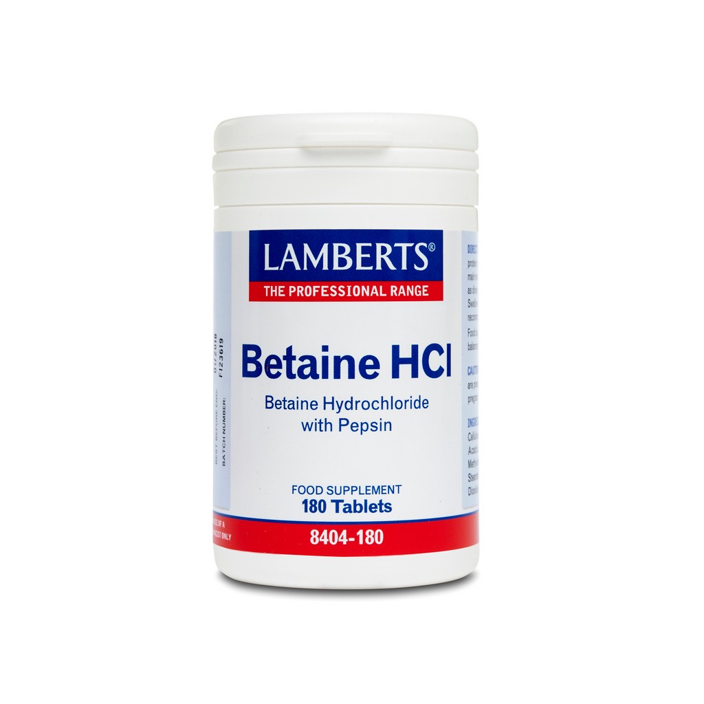 Lamberts Betaine HCl 324µg/Pepsin 5µg 180 Tablets