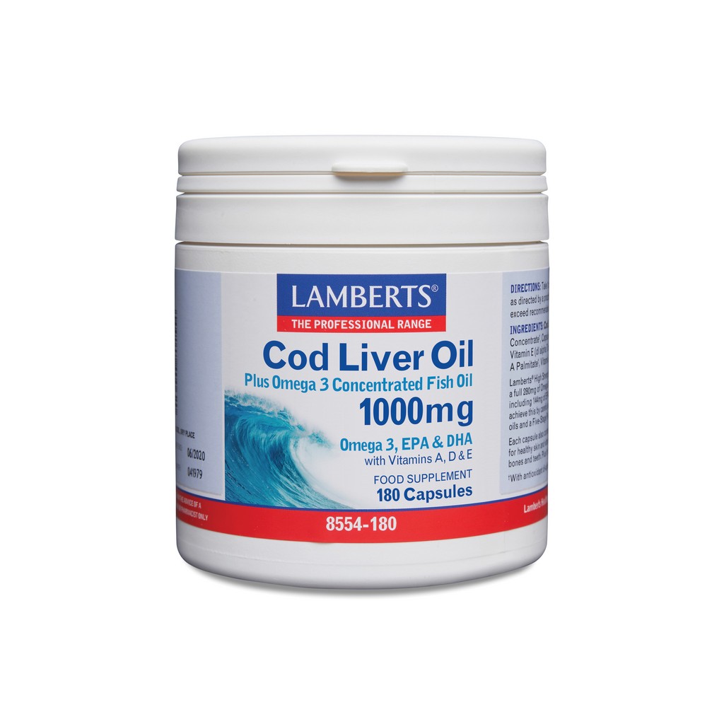 Lamberts Cod Liver Oil 1000µg 180 Capsules