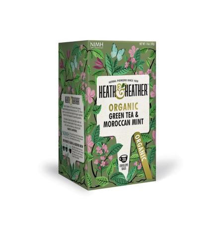 Heath & Heather Organic Green Tea & Mint 20 Tea Bags