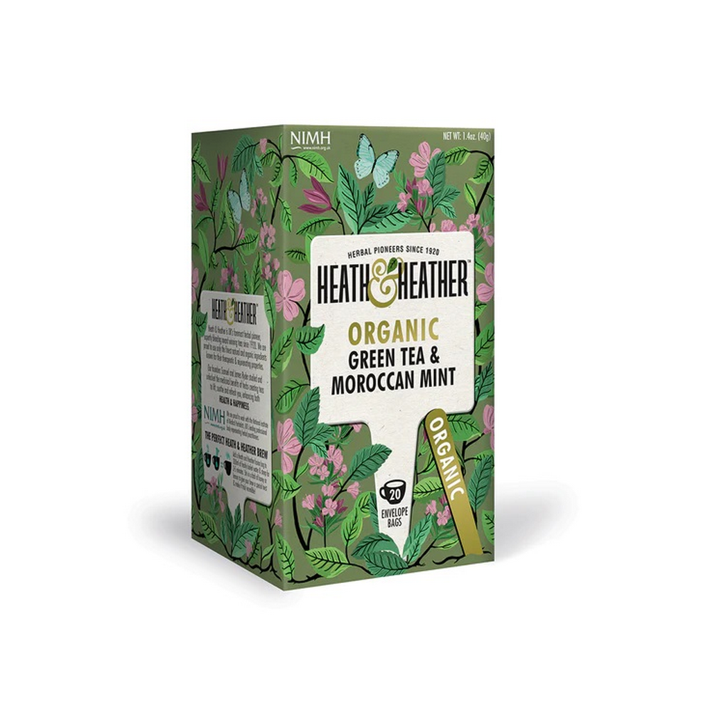 Heath & Heather Organic Green Tea & Mint 20 Tea Bags
