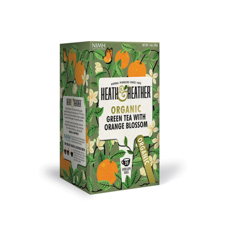 Heath & Heather Organic Green Tea with Orange Blossom 20 Tea Bags