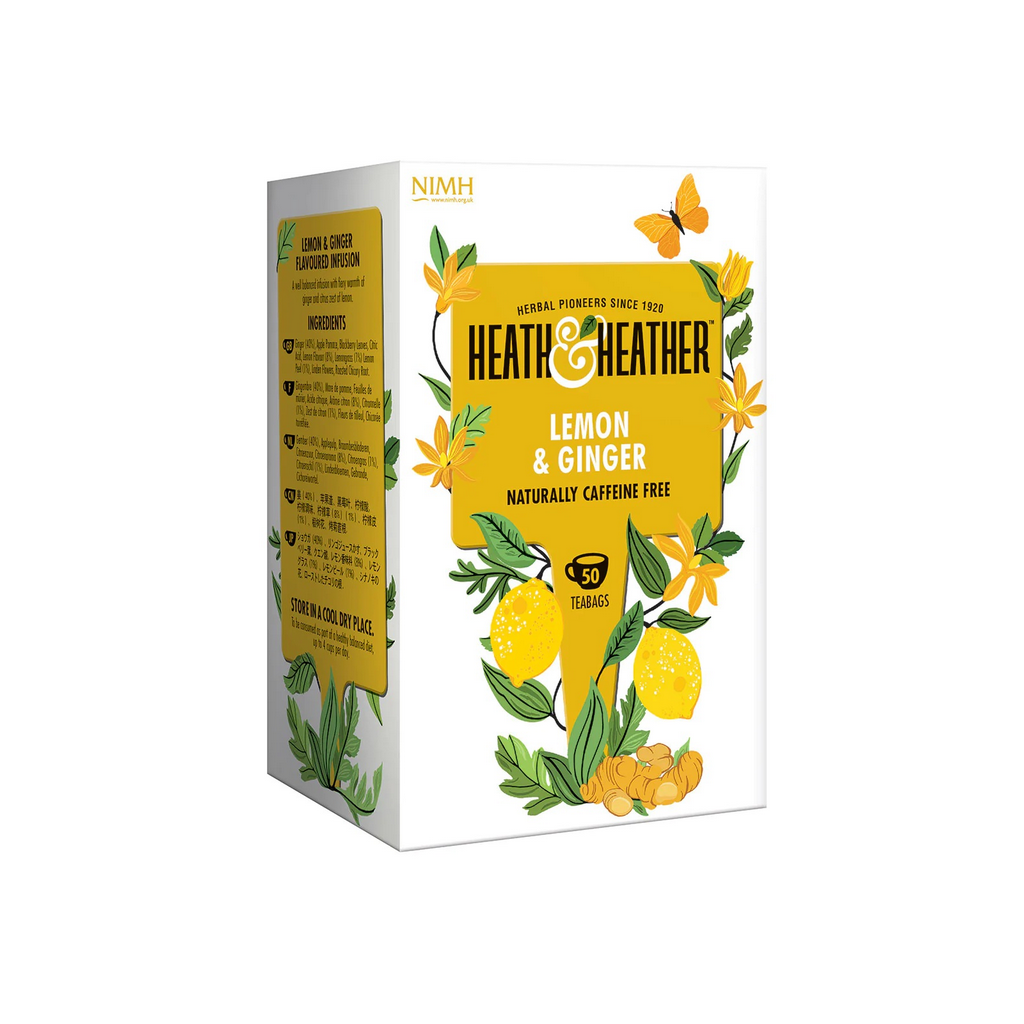 Heath & Heather Lemon & Ginger 50 Tea Bags