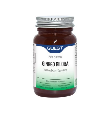 Quest Ginkgo Biloba Equivalent to 7500mg Dry Leaf 60 Tablets