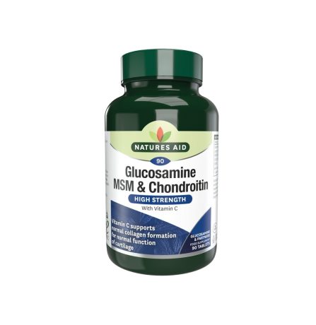 Natures Aid Glucosamine 500mg, MSM 500mg + Chondroitin 100mg