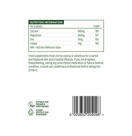 Natures Aid Calcium, Magnesium & Zinc 90 Tablets - Image 3