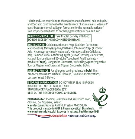 Natures Aid Hair, Skin and Nails Formula - Image 2