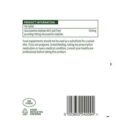 Natures Aid Glucosamine Sulphate 1500mg High Strength 90 Tablets - Image 3