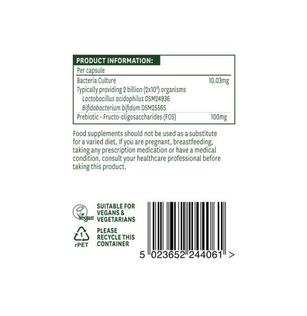 Natures Aid Probiotic Complex with Bifidus and FOS 60 Capsules - Image 3