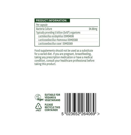 Natures Aid Acidophilus Complex 5 Billion 60 Capsules - Image 3