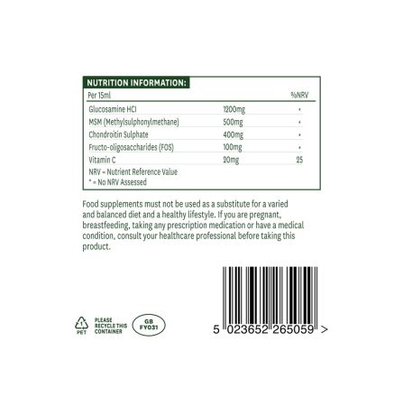 Natures Aid Glucosamine, 1200mg, MSM 500mg & Chondroitin 400mg 500ml - Image 3