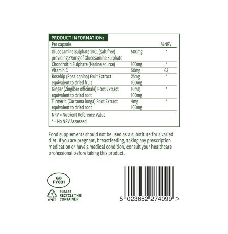 Natures Aid Glucosamine 500mg & Chondroitin 100mg Complex 90 Capsules - Image 3