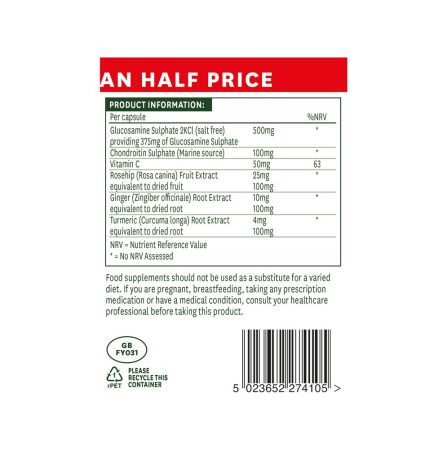 Natures Aid Glucosamine 500mg & Chondroitin 100mg Complex Better Than 1/2 Price! 90 Capsules - Image 3